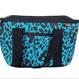 POLAR PACK:  Blue Leopard Print Insulated Lunch Bag Cooler